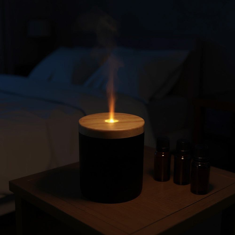 Candyl Classic Diffuser Light Wood Black Frosted Glass