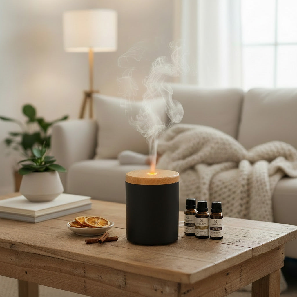 Candyl Classic Diffuser Light Wood Black Frosted Glass