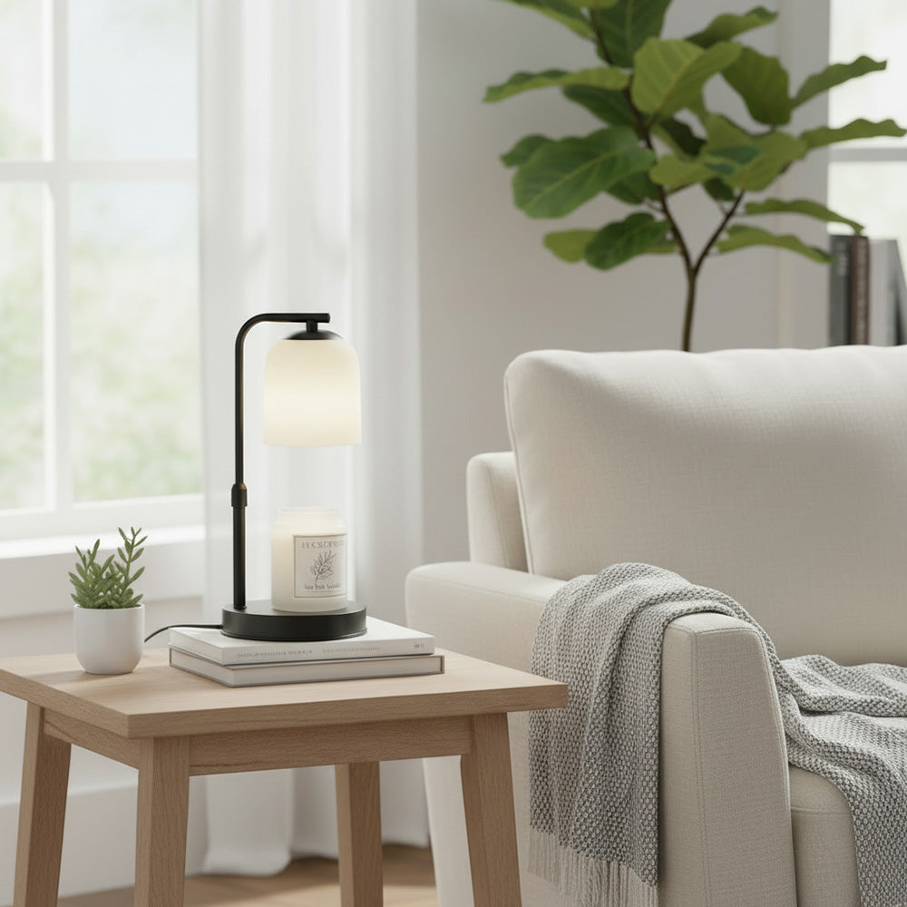 Warmer Frost - Frosted Glass Candle Warmer Lamp with Metal Base