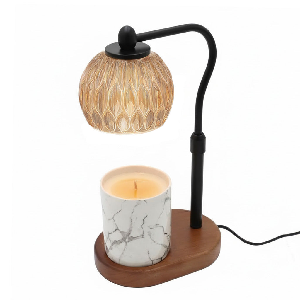 Warmer Crystal Black - Candle Warmer Lamp with Amber Glass