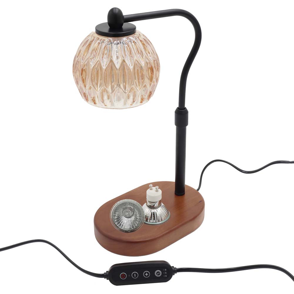 Warmer Crystal Black - Candle Warmer Lamp with Amber Glass