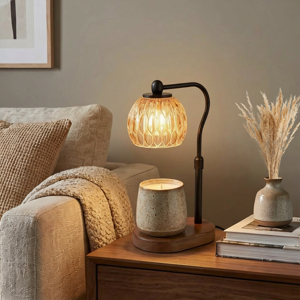 Warmer Crystal Black - Candle Warmer Lamp with Amber Glass