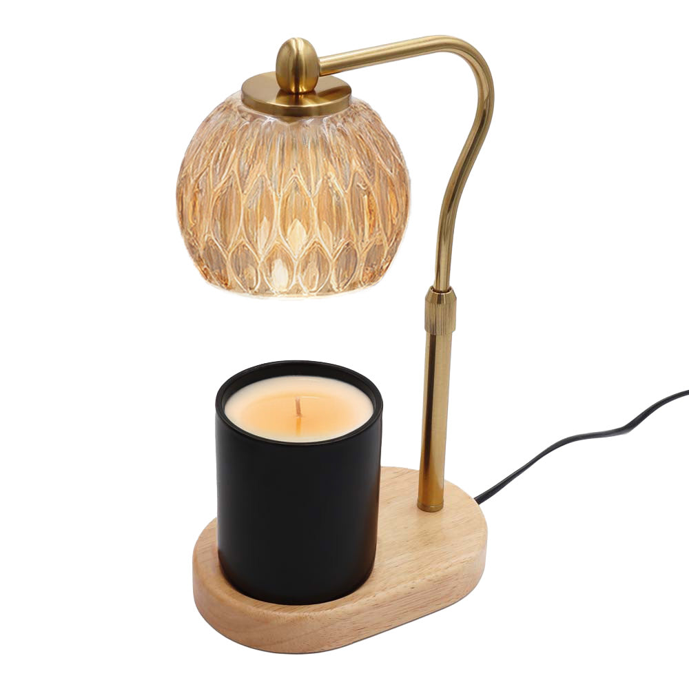 Warmer Crystal Gold - Candle Warmer Lamp with Amber Glass