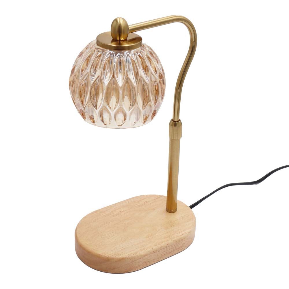 Warmer Crystal Gold - Candle Warmer Lamp with Amber Glass