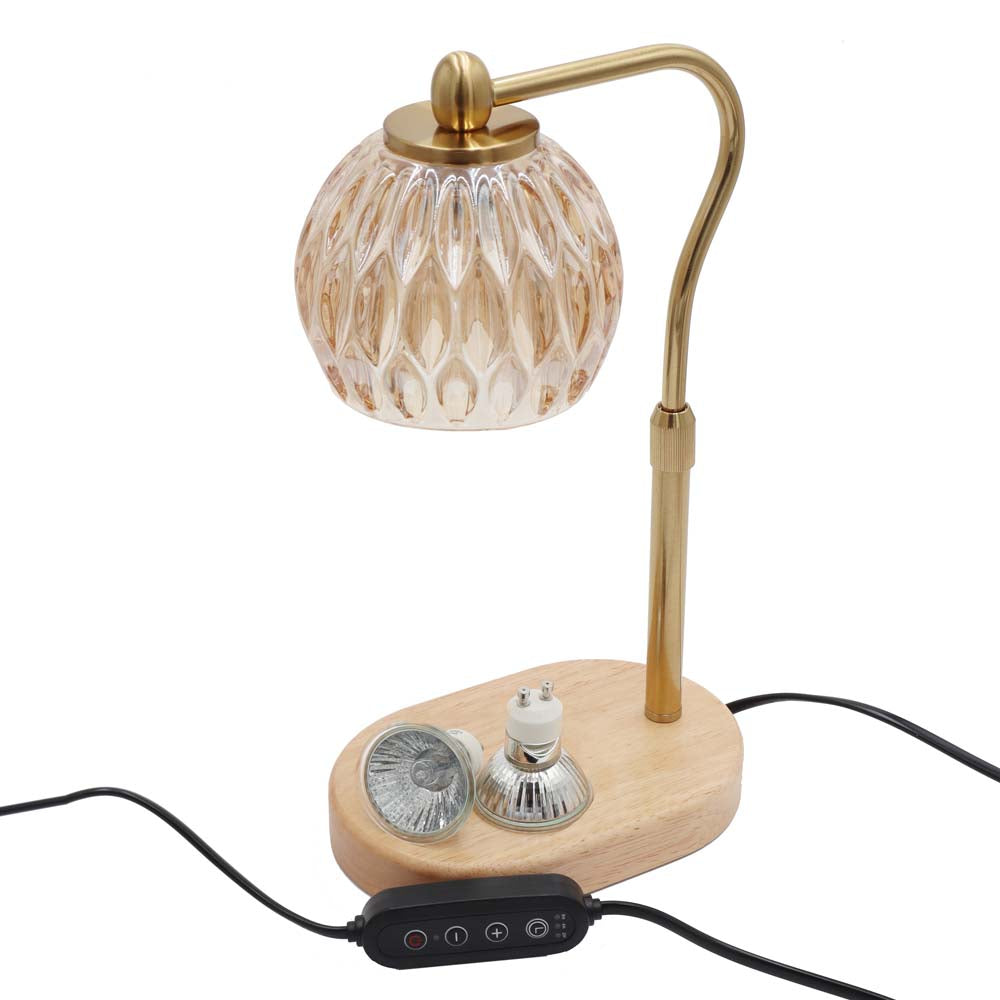 Warmer Crystal Gold - Candle Warmer Lamp with Amber Glass