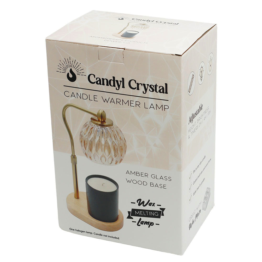 Warmer Crystal Gold - Candle Warmer Lamp with Amber Glass