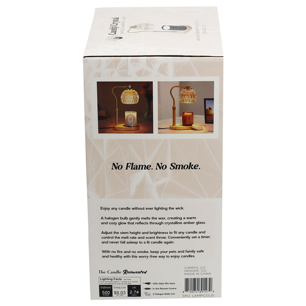 Warmer Crystal Gold - Candle Warmer Lamp with Amber Glass