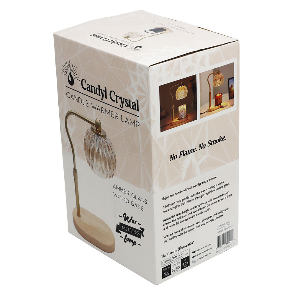 Warmer Crystal Gold - Candle Warmer Lamp with Amber Glass