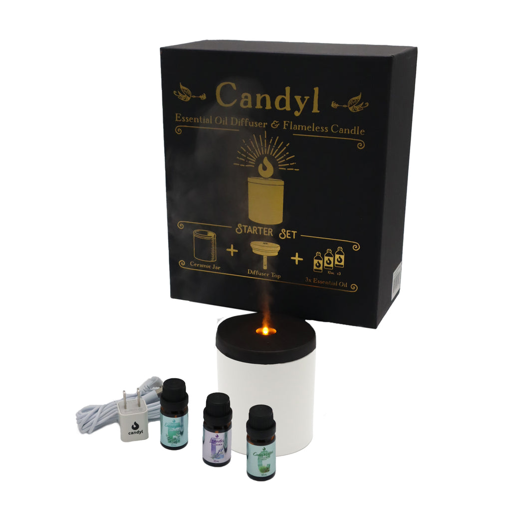Candyl Classic Candle Diffuser Starter Set with 3 Essential Oils