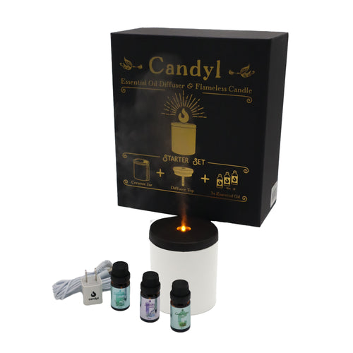 Candyl Classic Candle Diffuser Starter Set with 3 Essential Oils