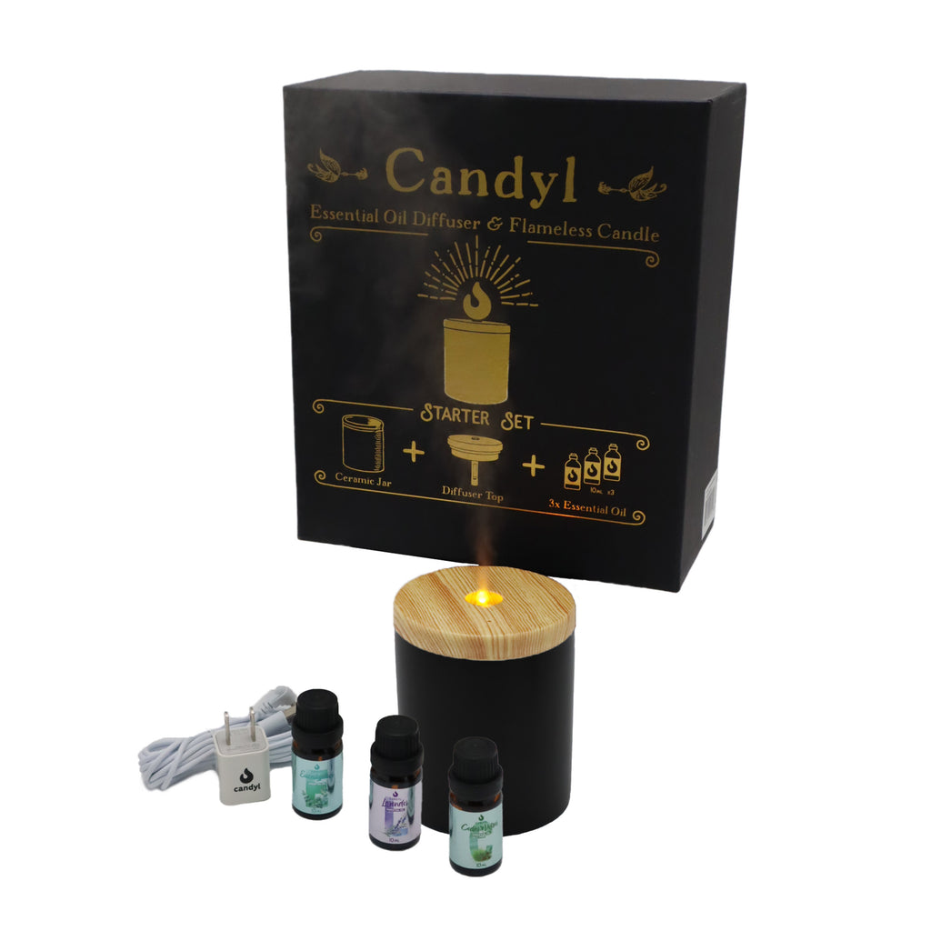 Candyl Classic Candle Diffuser Starter Set with 3 Essential Oils