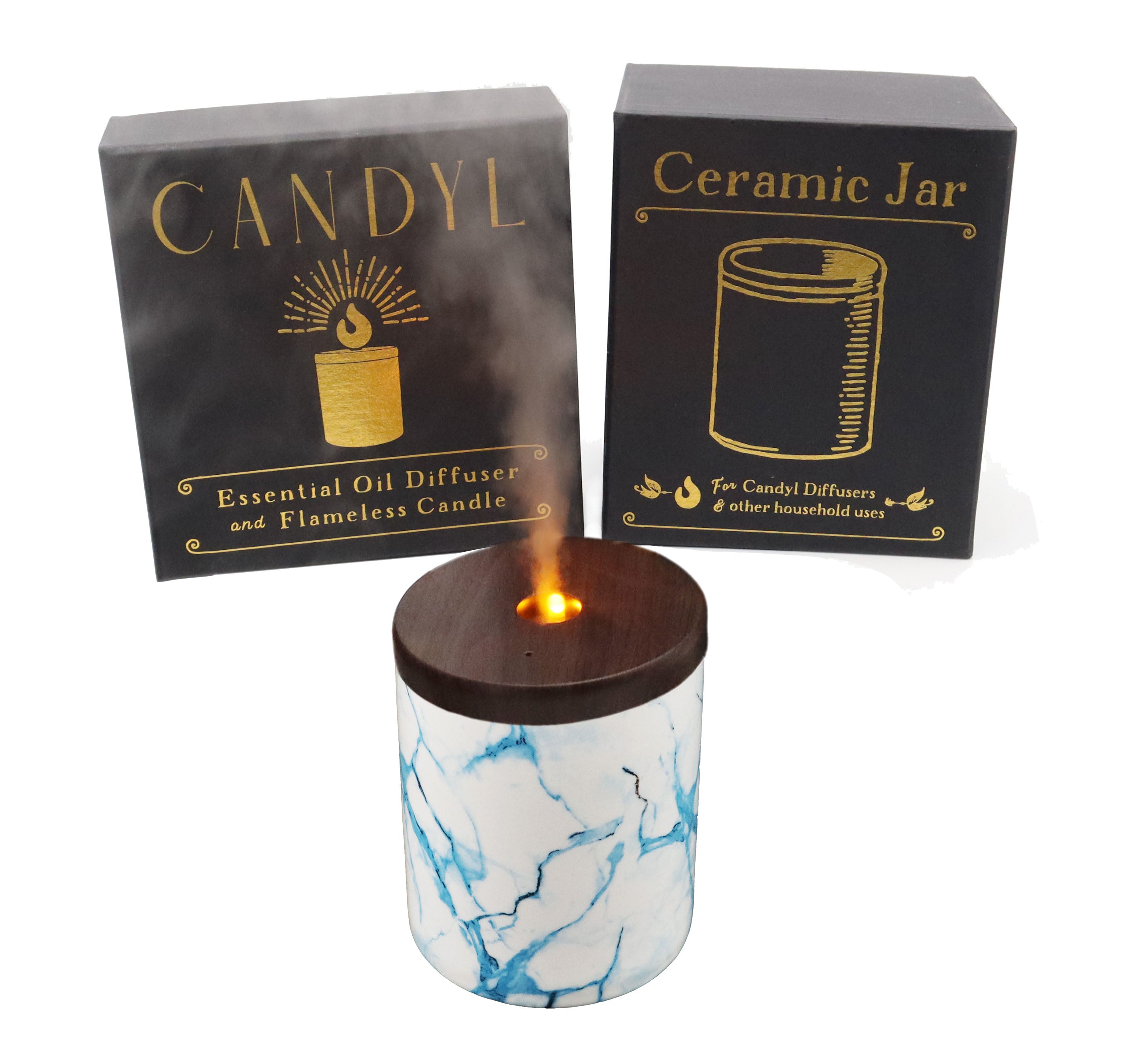 Candyl Classic Ceramic Candlelight Diffuser with Rechargeable Battery