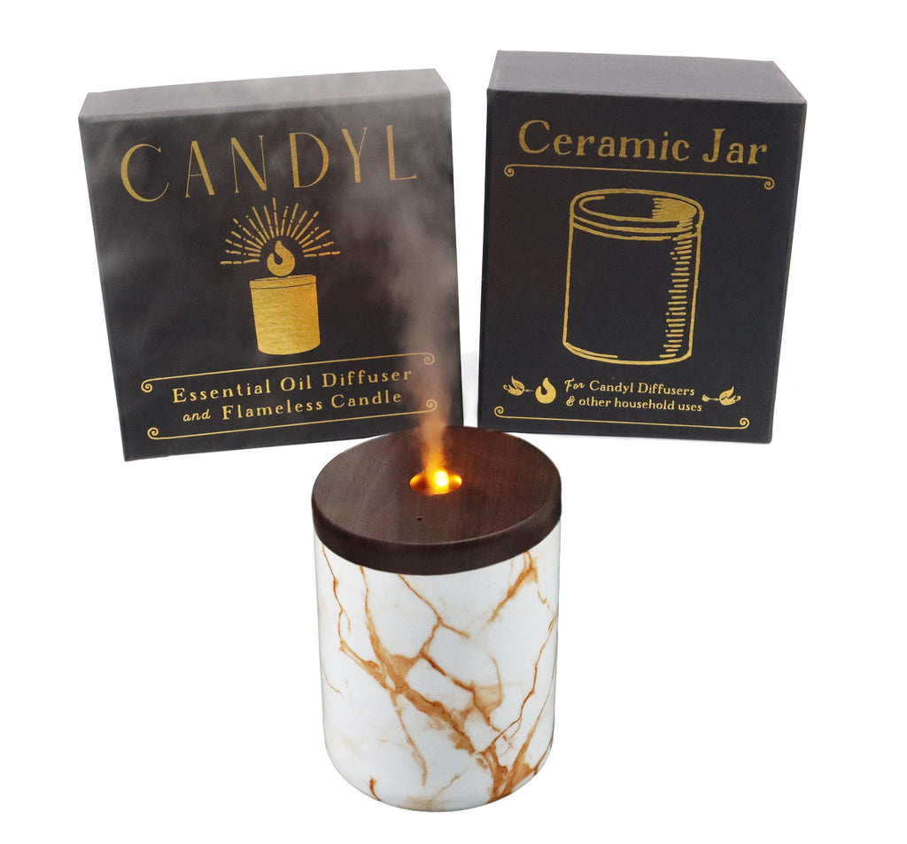 Candyl Classic Ceramic Candlelight Diffuser with Rechargeable Battery