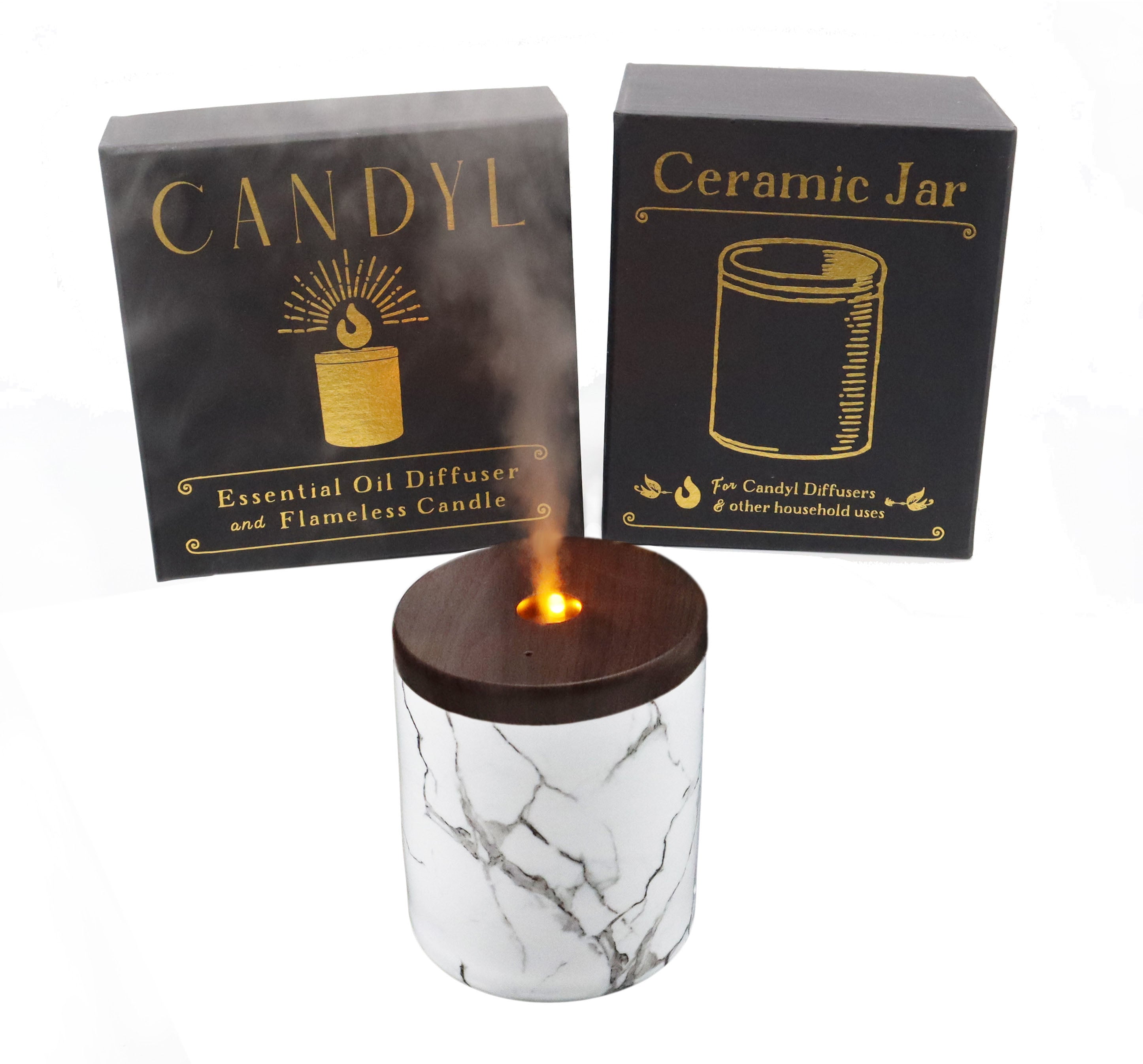 Candyl Classic Ceramic Candlelight Diffuser with Rechargeable Battery