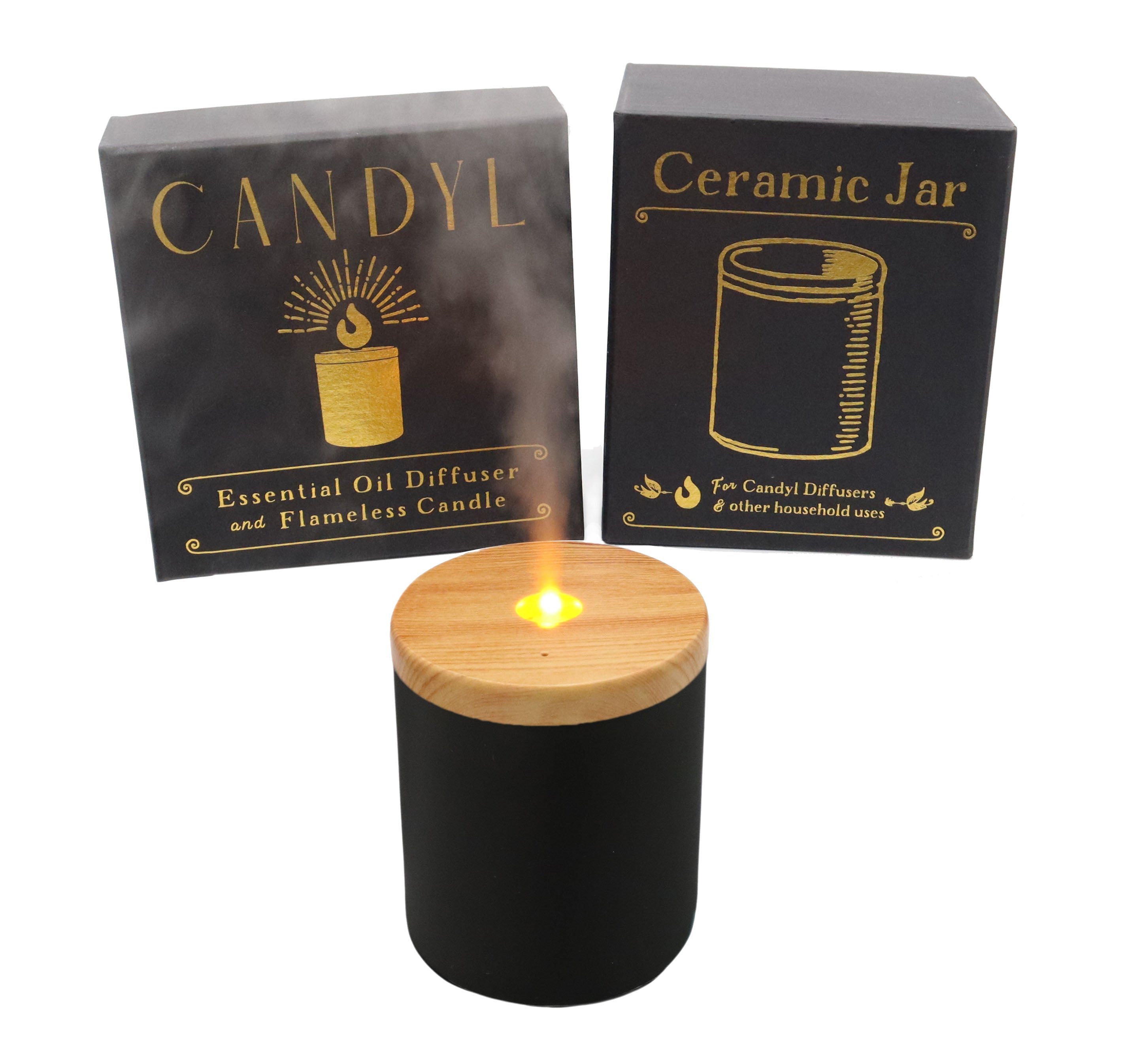Candyl Classic Ceramic Candlelight Diffuser with Rechargeable Battery