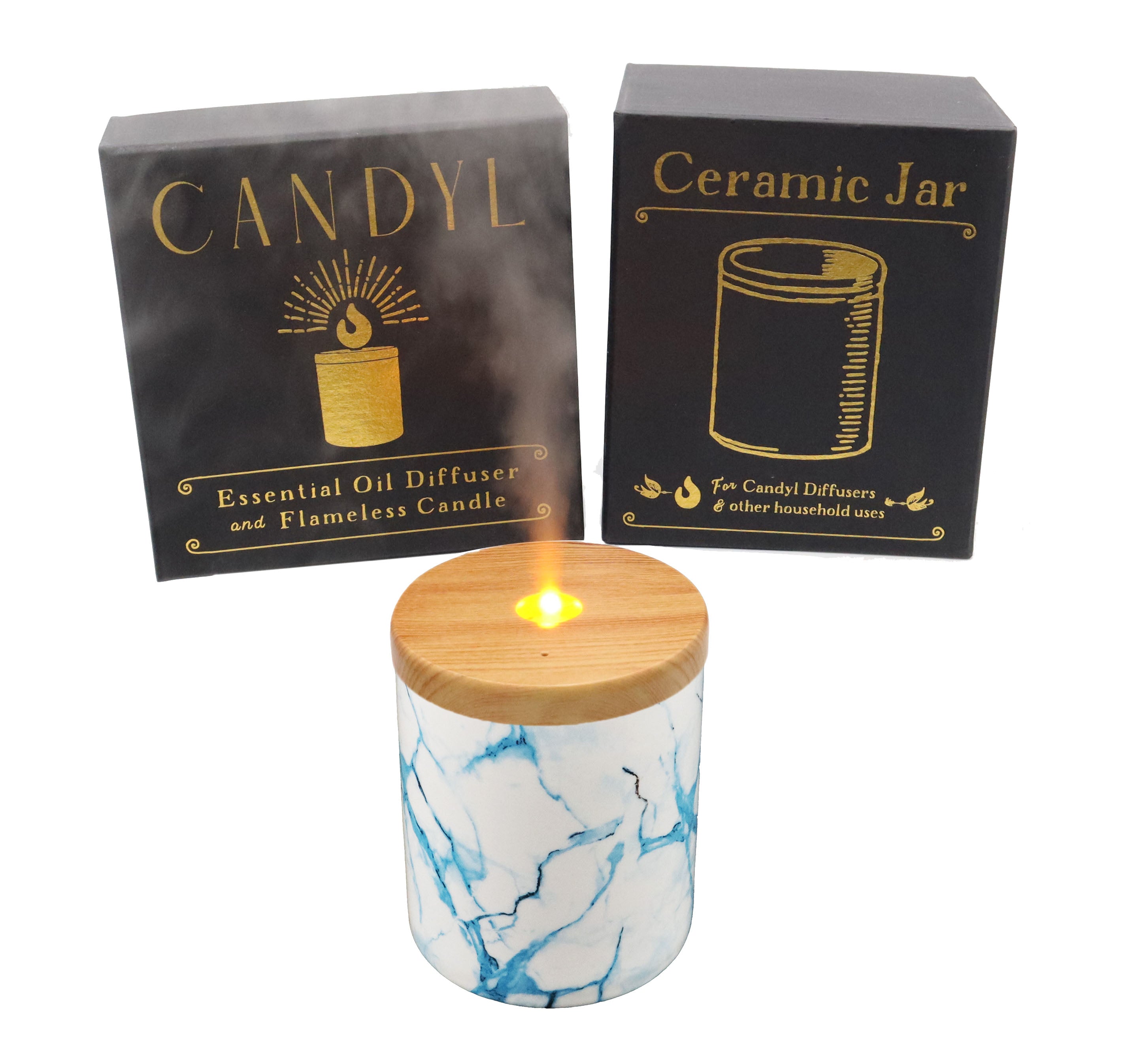 Candyl Classic Ceramic Candlelight Diffuser with Rechargeable Battery