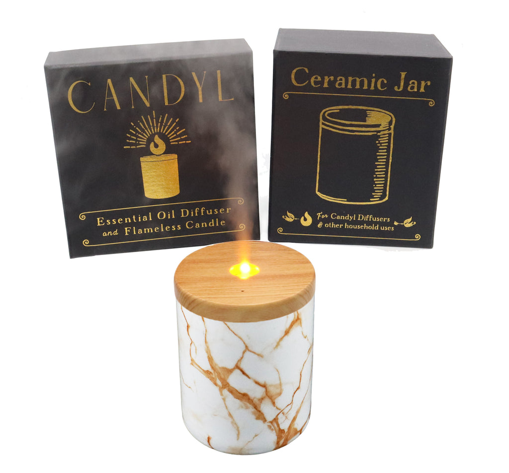 Candyl Classic Ceramic Candlelight Diffuser with Rechargeable Battery