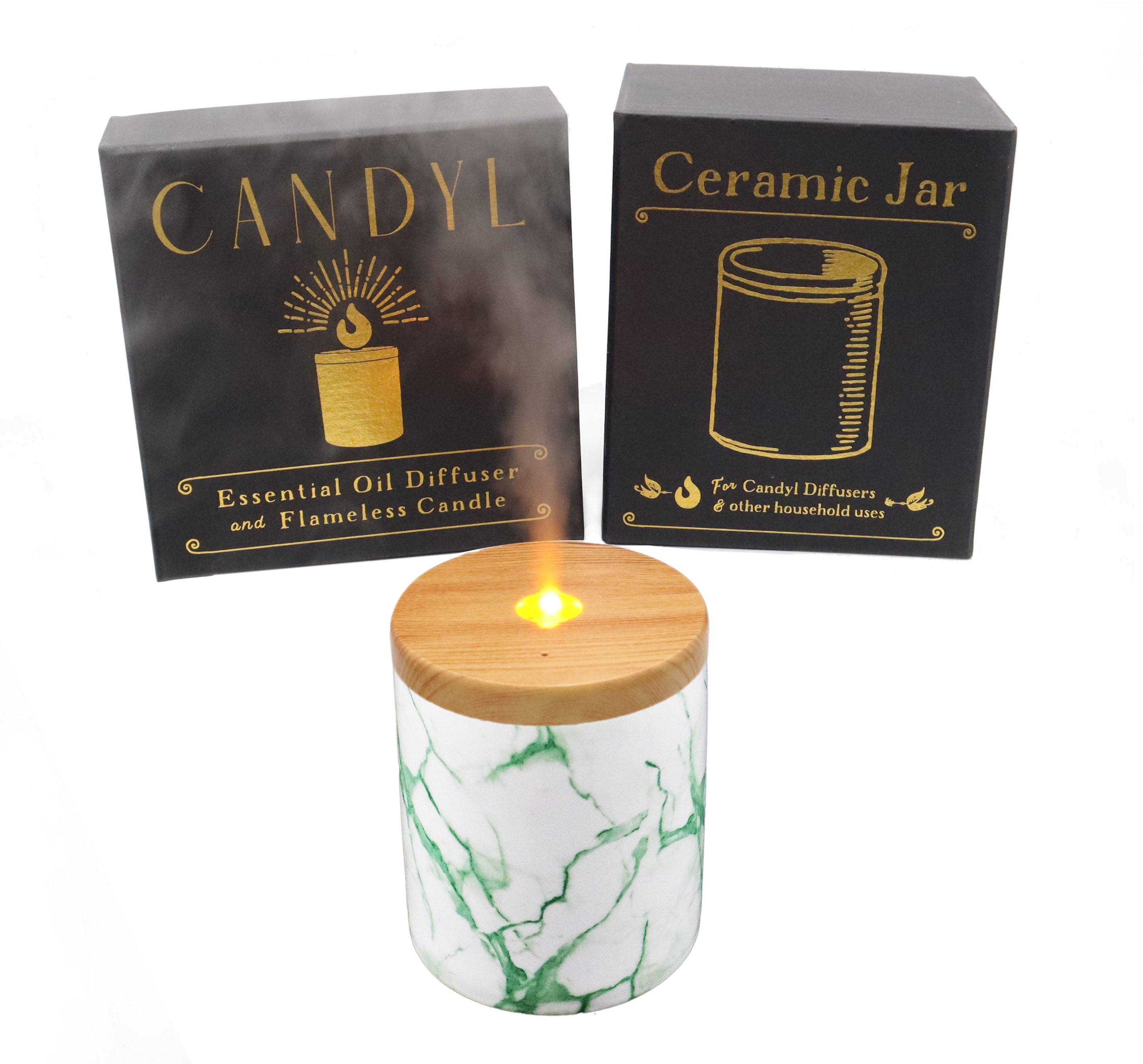 Candyl Classic Ceramic Candlelight Diffuser with Rechargeable Battery