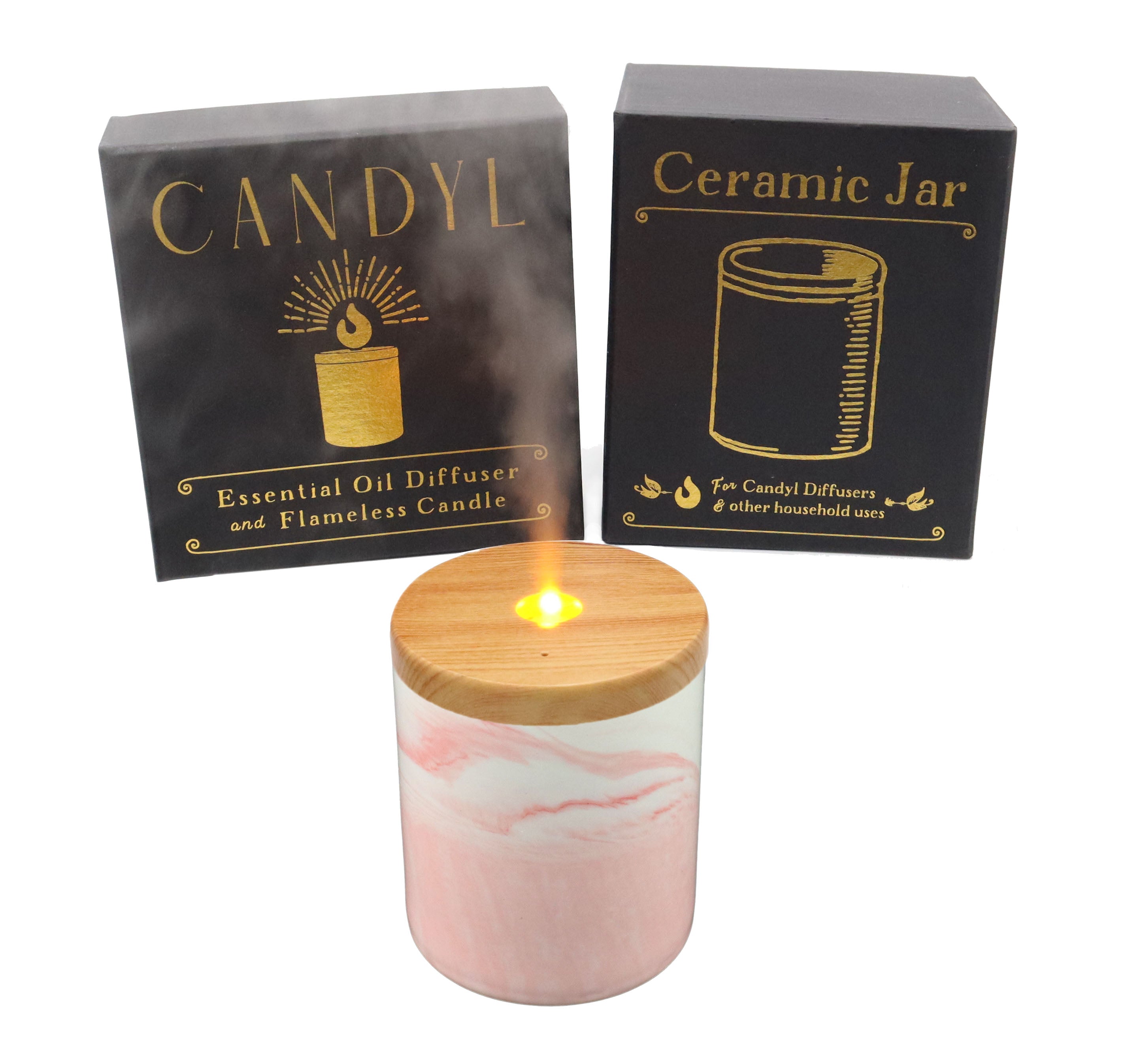 Candyl Classic Ceramic Candlelight Diffuser with Rechargeable Battery