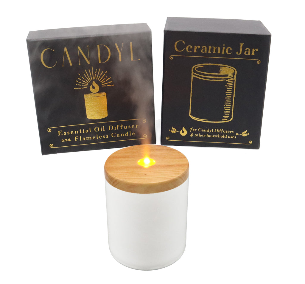 Candyl Classic Ceramic Candlelight Diffuser with Rechargeable Battery